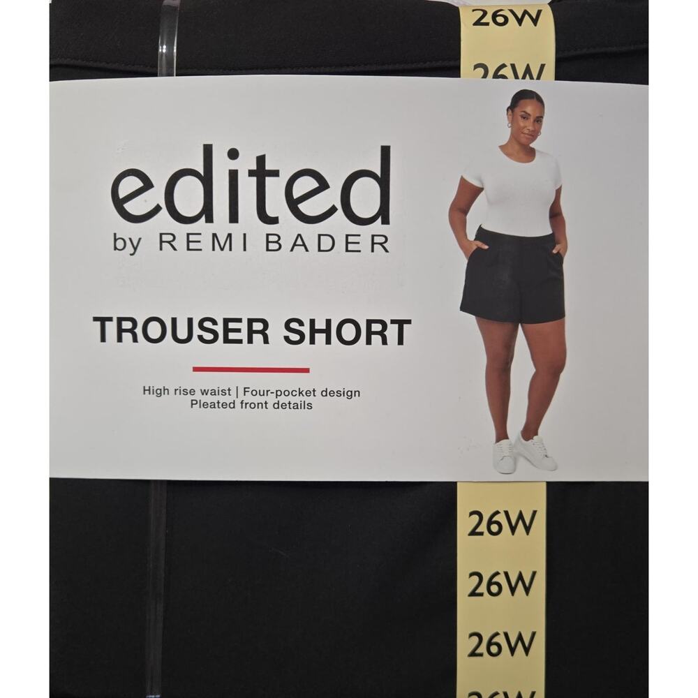 Remi Bader Trouser Short Black High Rise 4 Pocket Pleated Front Women’s 26W